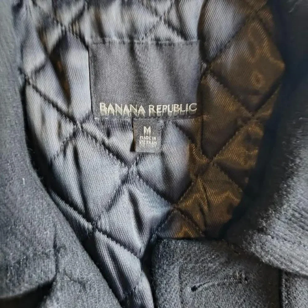Banana Republic Italian Wool Utility Coat - Men's Medium - Black